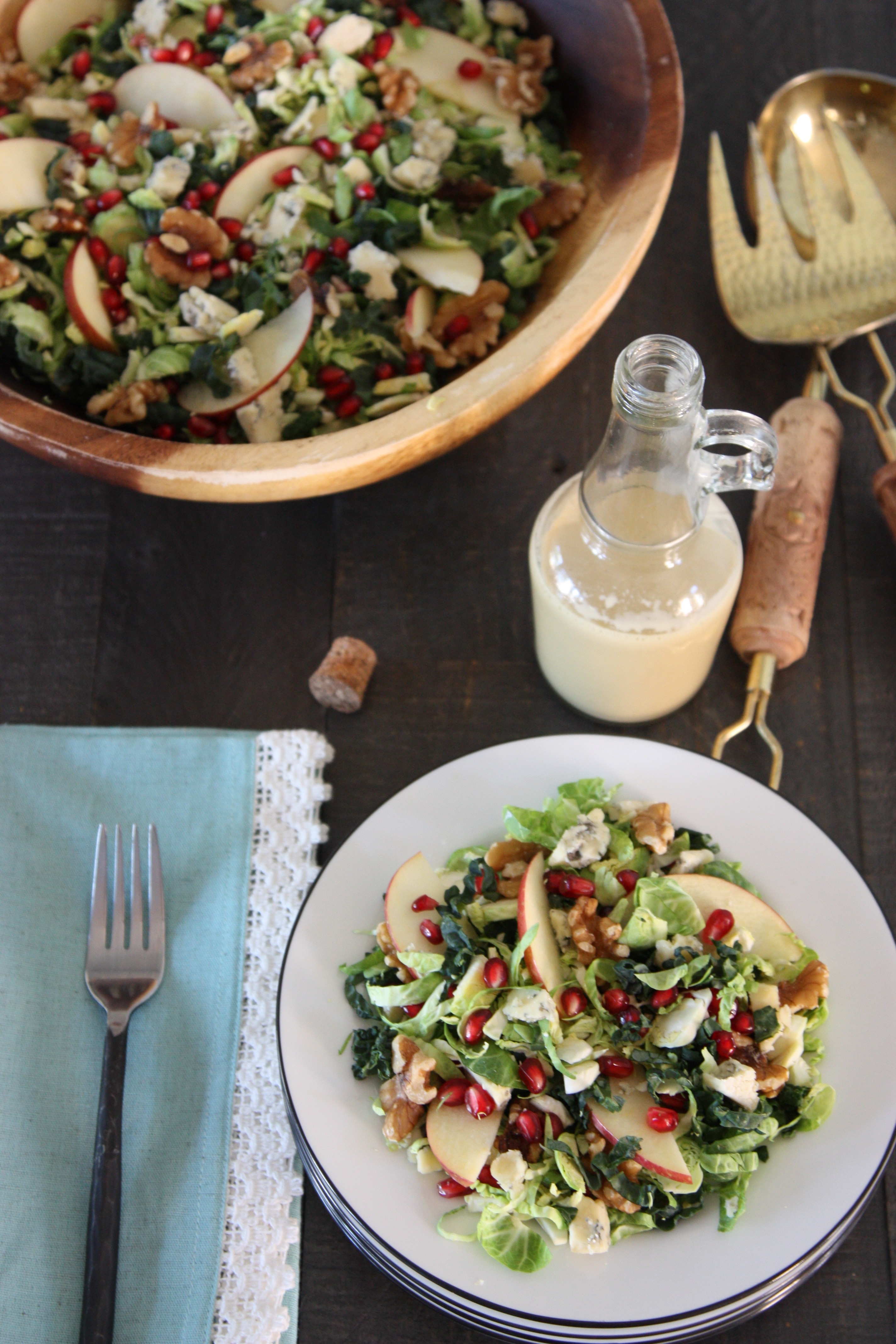 Brussels Sprout & Kale Harvest Salad • Good Thyme Kitchen