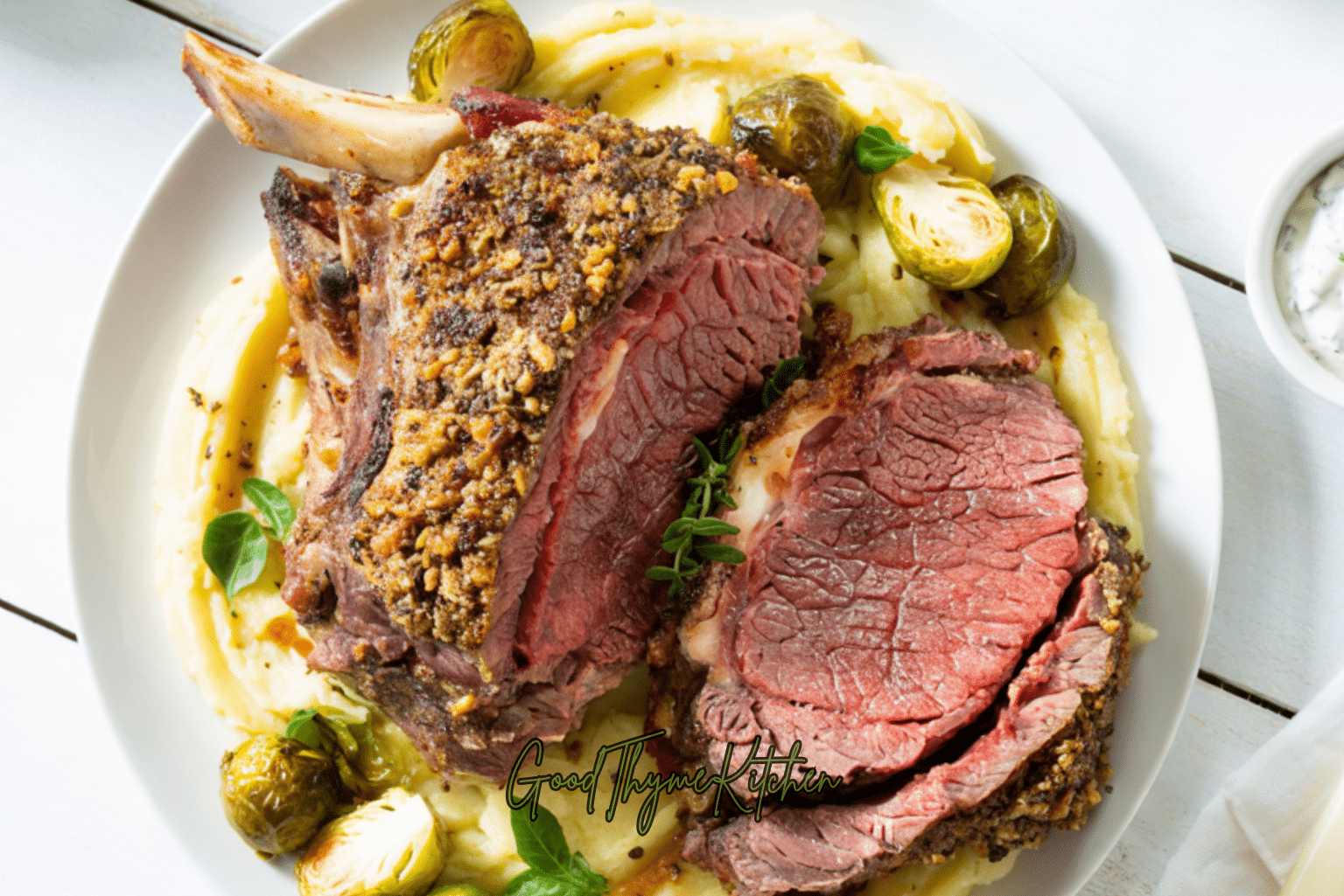 Herb Rubbed Prime Rib with Horseradish Sauce
