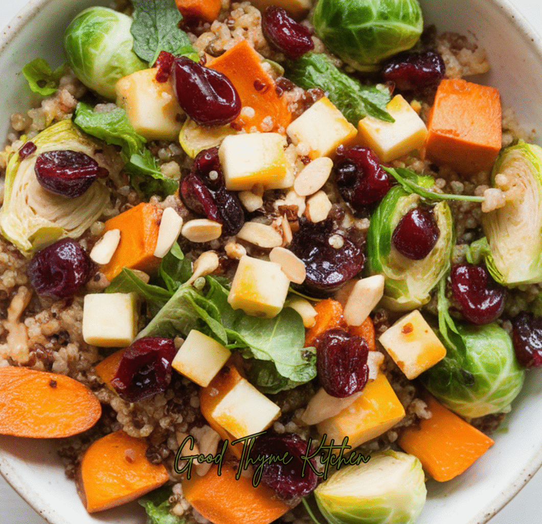Roasted Vegetable Quinoa Salad with Maple Balsamic Vinaigrette