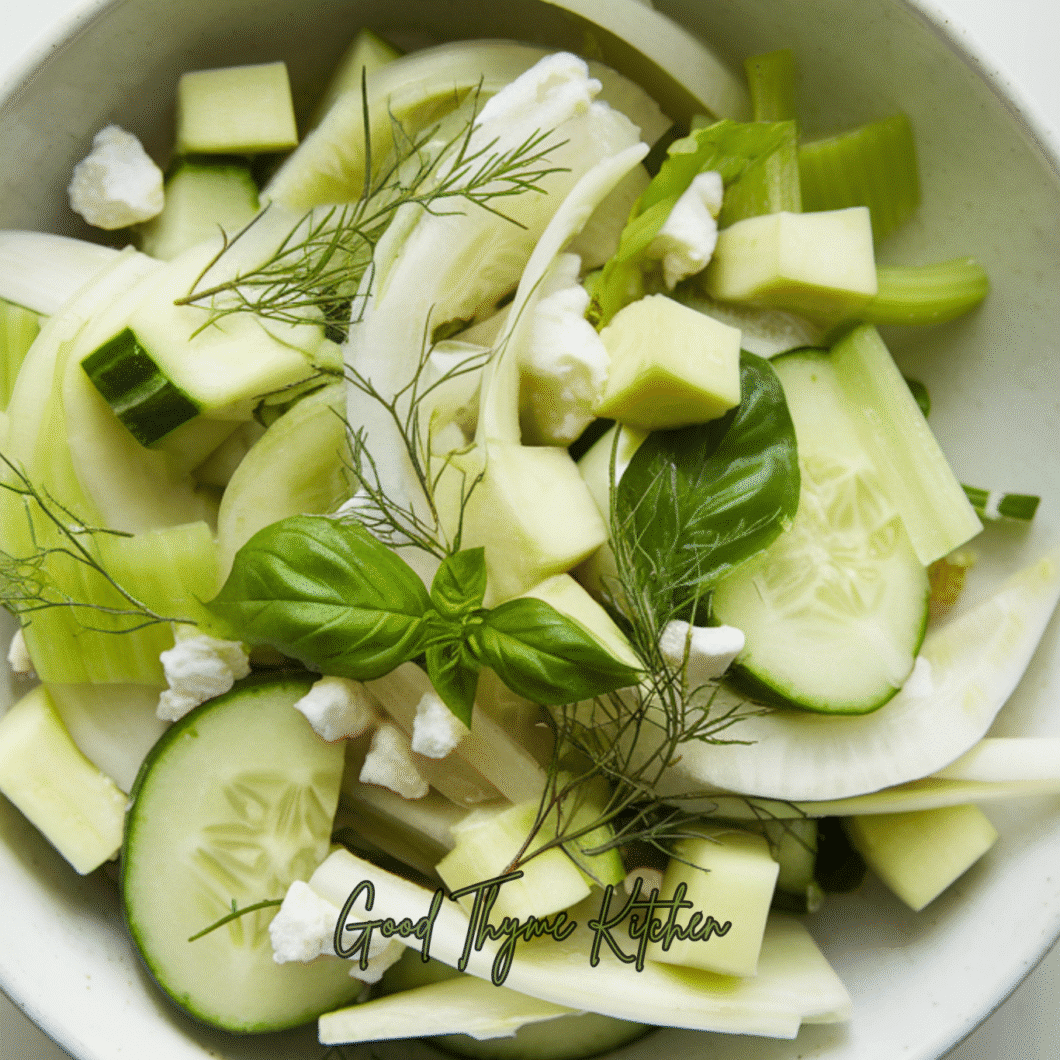 Cucumber & Fennel Salad with Lemon Basil Dressing
